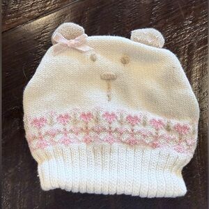 Carter's Beige and Pink Bear Ear Hat